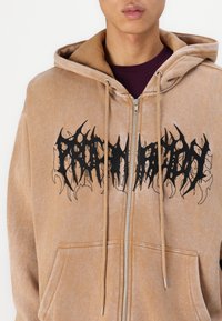 YOURTURN WASHED ZIP-HOODIE UNISEX - Sweatjakke - brown
