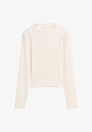 CROPPED MIT STRUKTUR - Bluză cu mânecă lungă - wool white