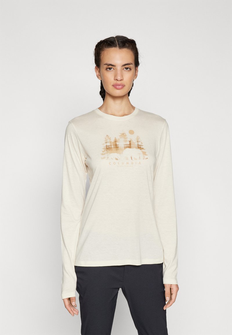 Columbia HIDDEN HAVEN™ LS TEE - Hosszú ujjú felső - chalk/treehome omblur