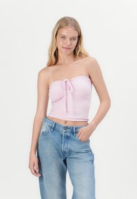 Hollister Co. TIE FRONT TUBE - Top - light pink