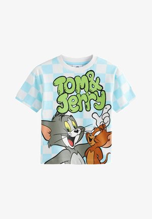 Next TOM AND JERRY SHORT SLEEVE REGULAR FIT - Apdrukāts T-krekls - blue white check