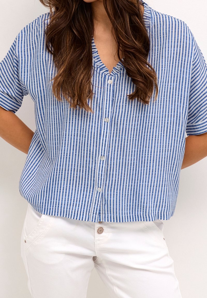 Cream Blouse - blue