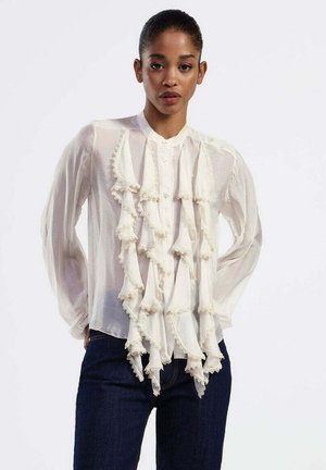 CON COLLETTO E ROUCHES - Camicia - bianco