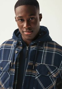 Next BORG LINED CHECK - Mezisezónní bunda  - navy blue