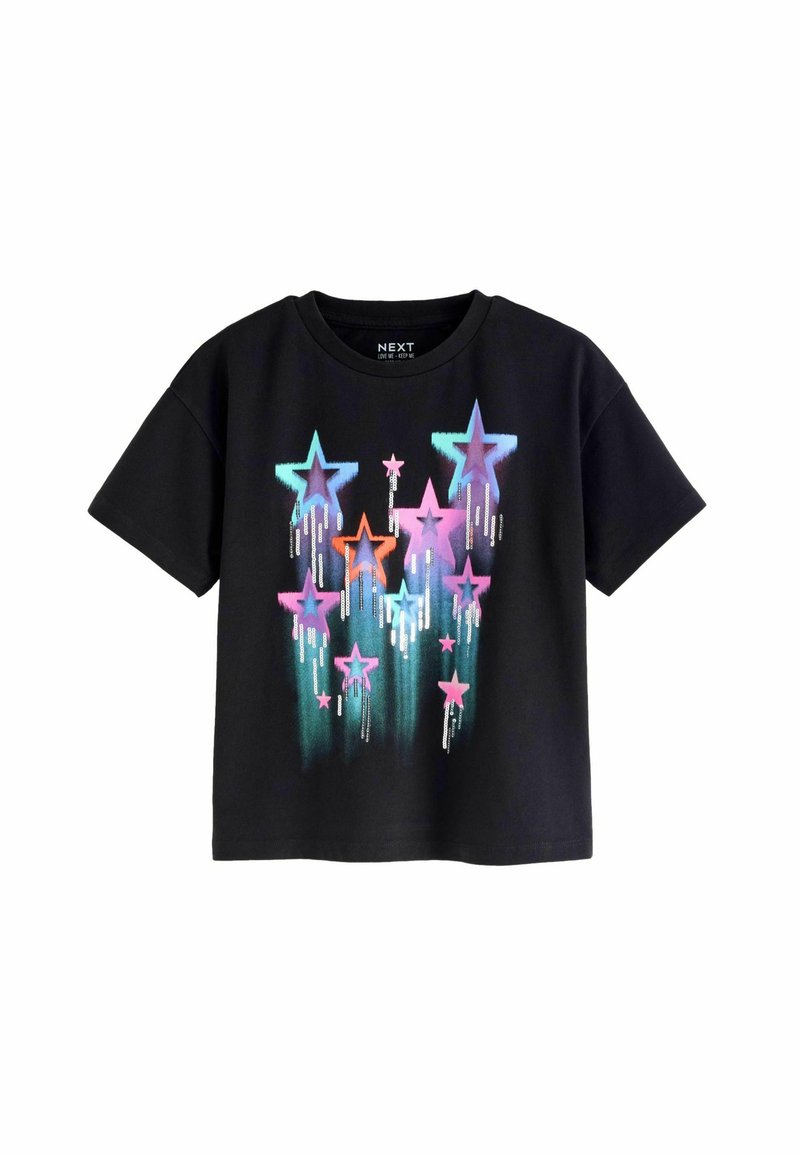 Next SEQUIN STAR GRAPHIC REGULAR FIT - Camiseta estampada - black