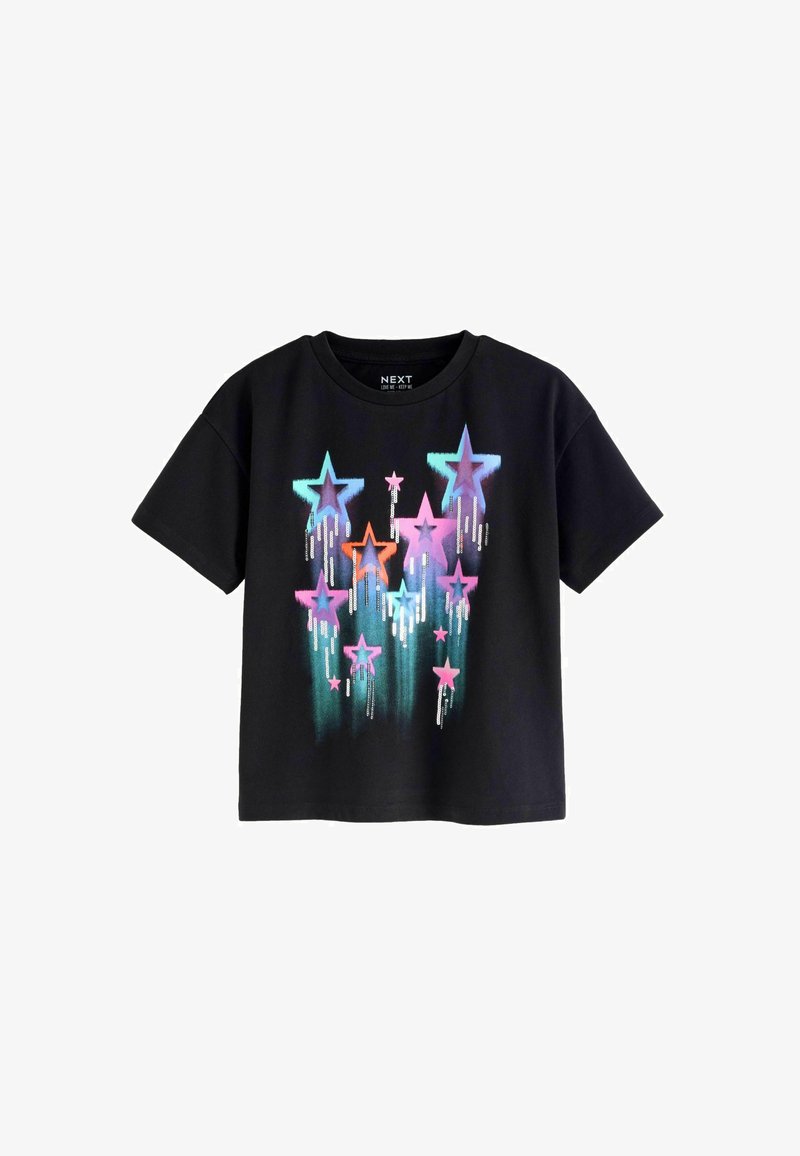 Next SEQUIN STAR GRAPHIC REGULAR FIT - Camiseta estampada - black