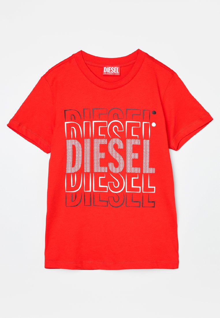 Diesel T-shirt print rood Diesel T-shirt print rood