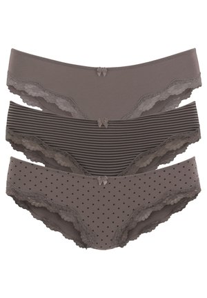 3 PACK - Spitzenslip - Onderbroeken - taupe gepunktet  gestreift   uni