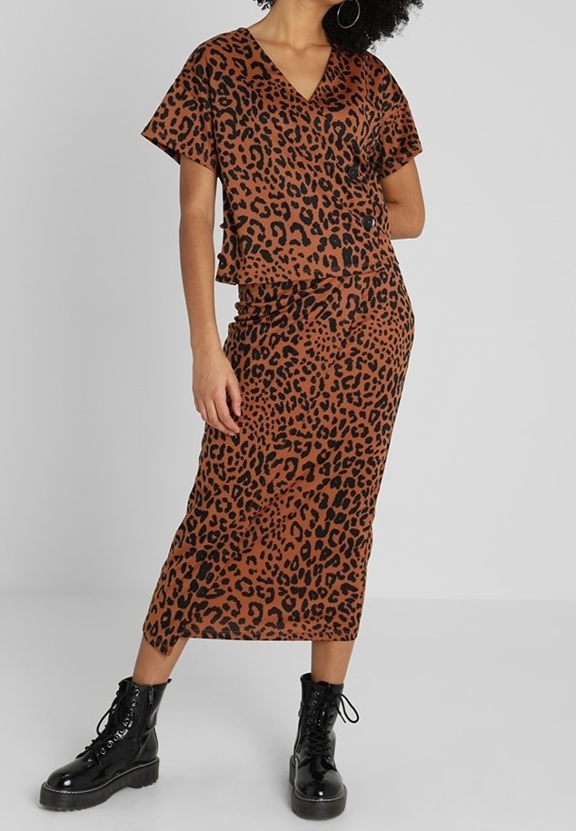 Wrap Skirt Orange Leopard Skirt Mini Skirt Orange Animal Print