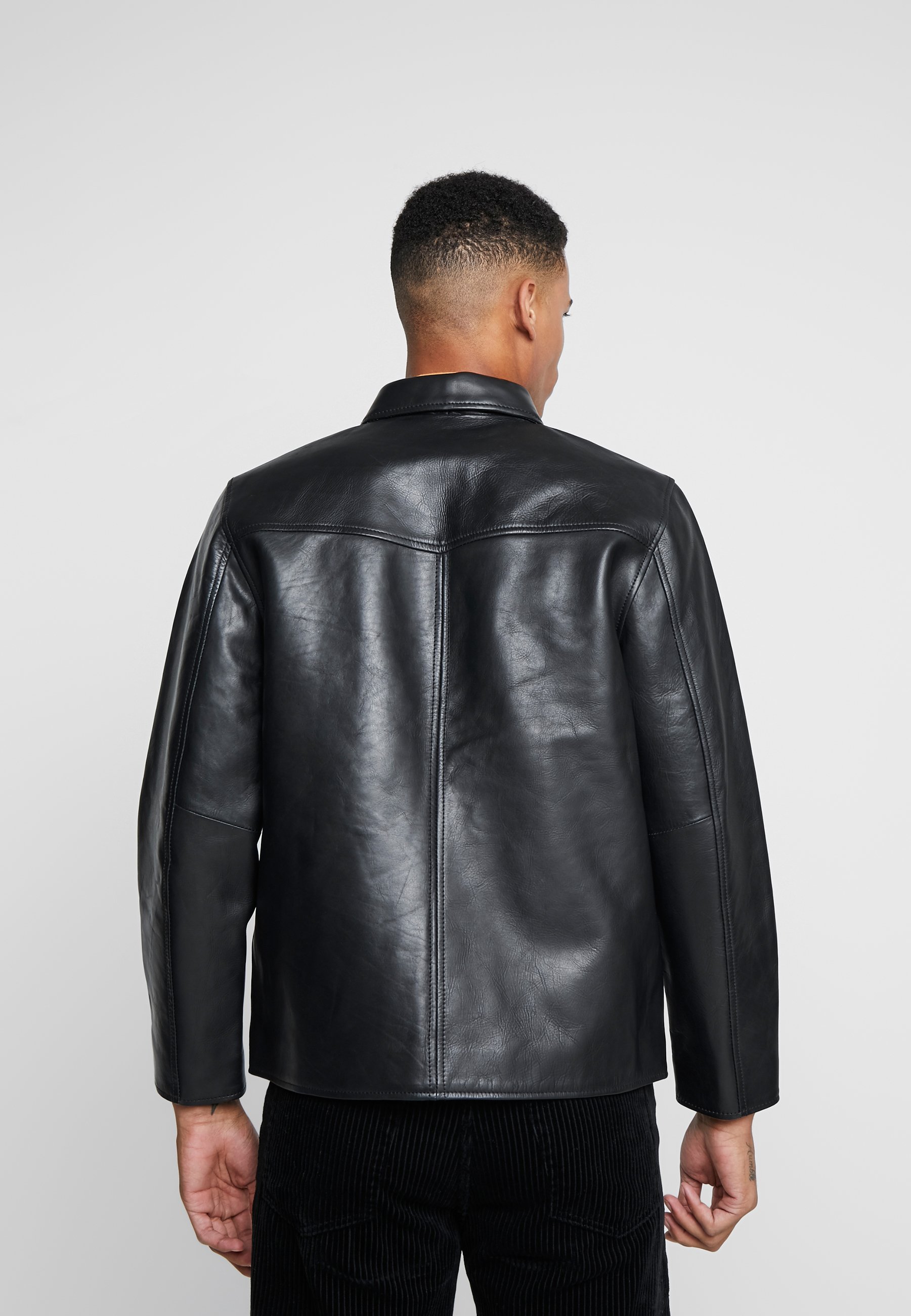 JIM JACKET Leren jas black JIM JACKET Leren jas black