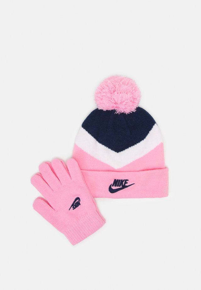 NSW BLOCKED BEANIE & GLOVE SET UNISEX - Bonnet - pink