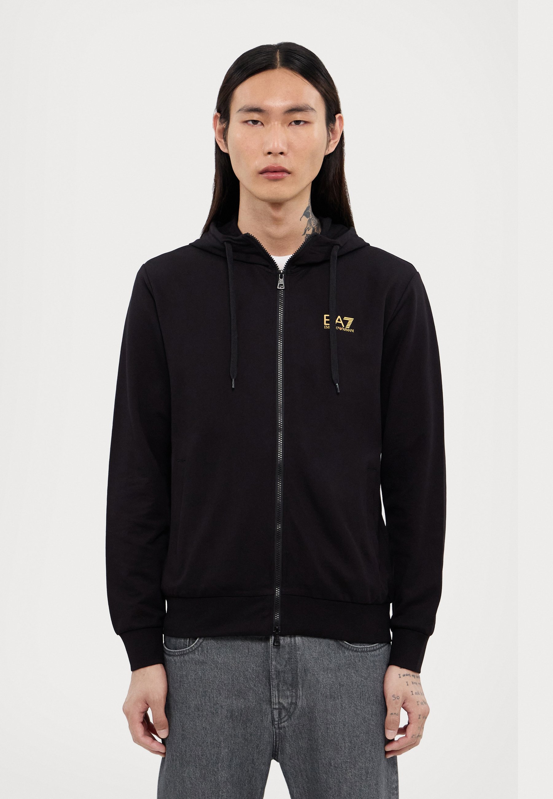 EA7 Emporio Armani Sweat à Capuche Logo Homme Gris- JD Sports France