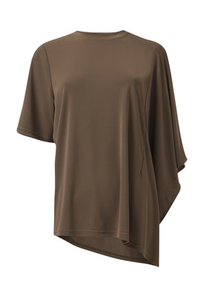 Leem ASYMMETRIC HEM  - T-shirt basic - brown