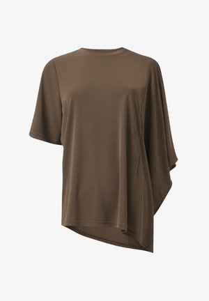Leem ASYMMETRIC HEM - T-shirt basic - brown
