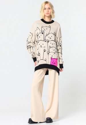 Trui - beige black