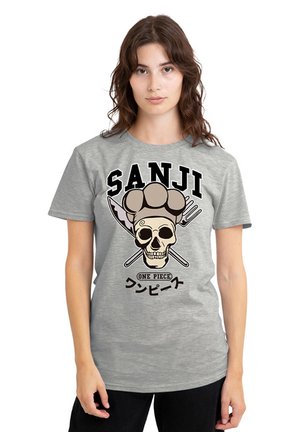 NETFLIX, ONE PIECE SANJI COLLEGIC SKULL - Print T-shirt - mottled light grey