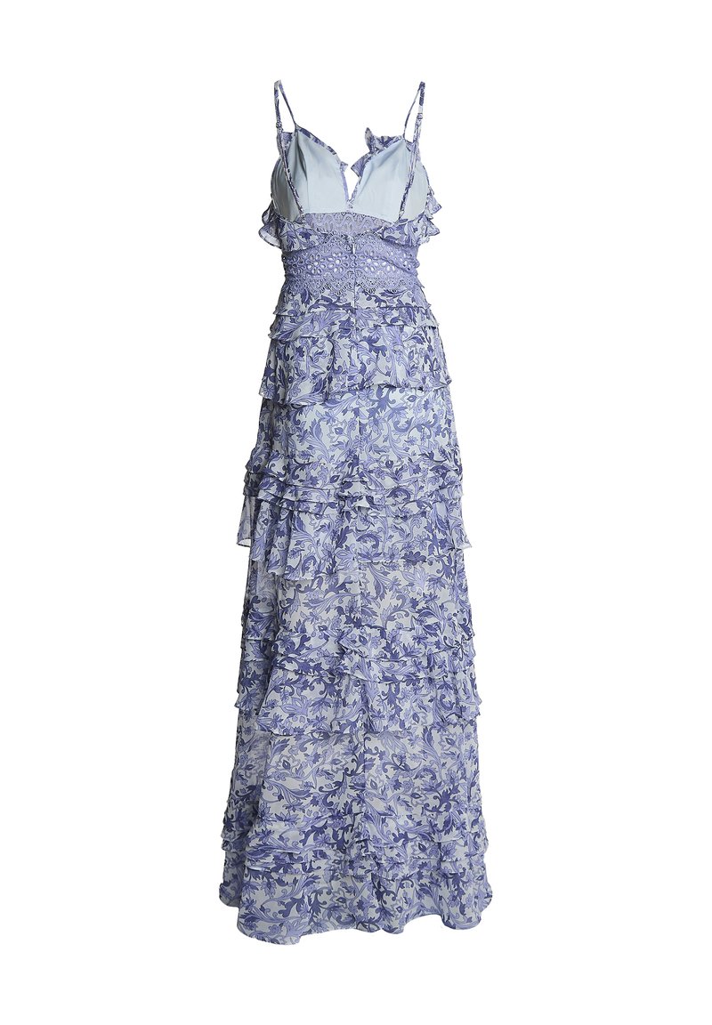 True Decadence PLUNGE FRONT TIERED RUFFLE - Maxi dress - blue folk floral/ blue - Zalando