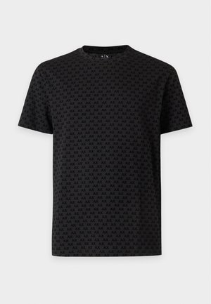 Armani Exchange, AX ALL OVER LOGO T-SHIRT REGULAR FIT - T-shirts print - black