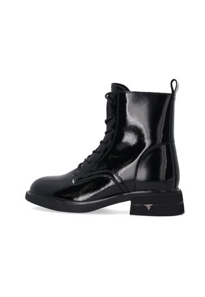 Enkellaarsjes met plateauzool - black