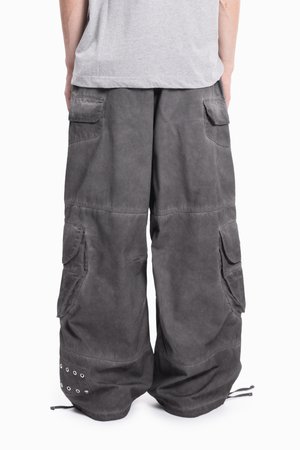 PARACHUTE GREY OIL WASHED - Pantalon cargo - grey oil