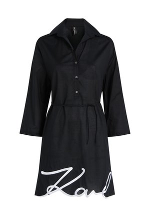 KARL LAGERFELD DNA SEMI-SHEER SIGNATURE COVER-UP - Strandkiegészítő - black