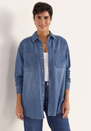 NON-STRETCH - Hemdbluse - medium blue denim