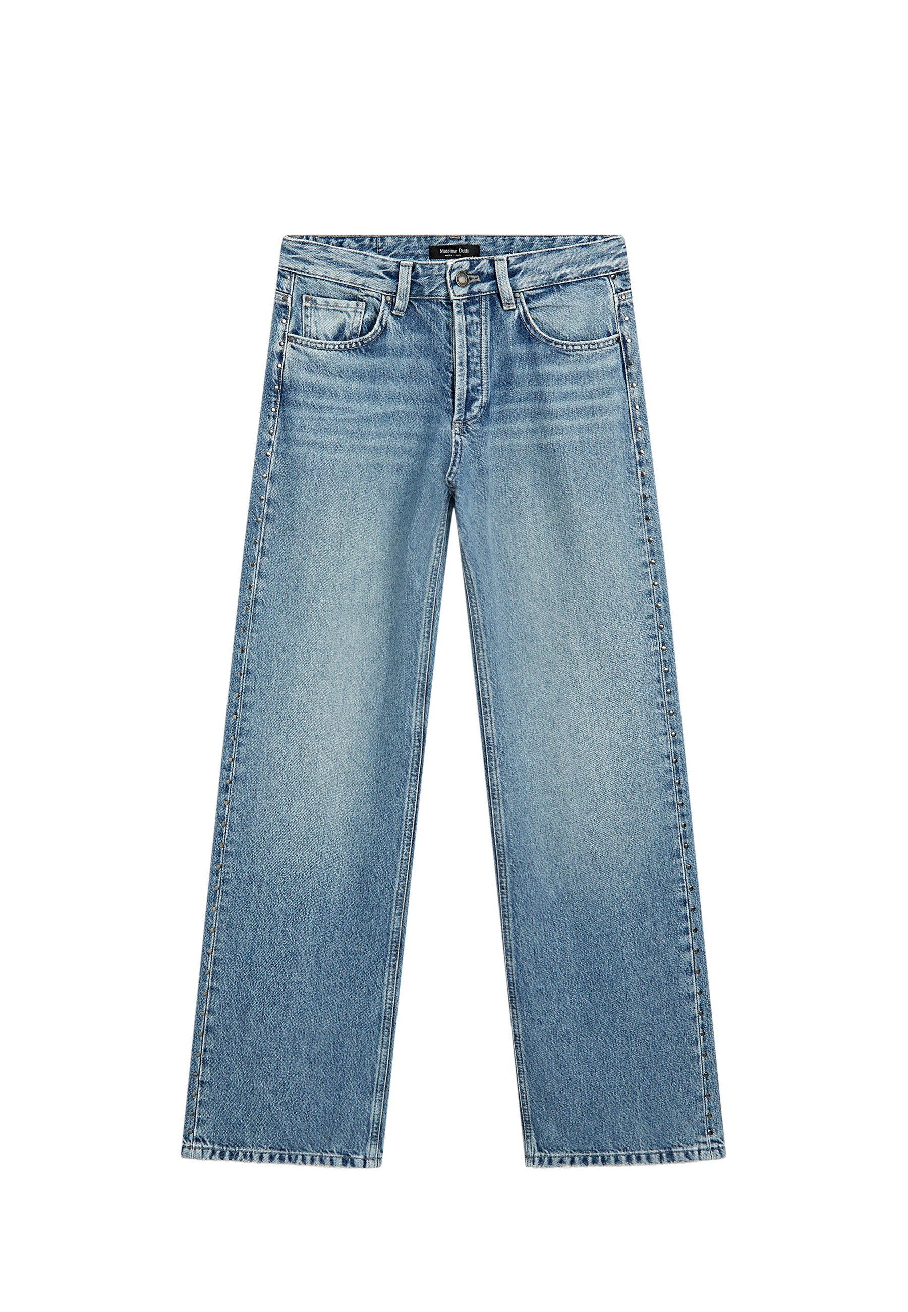 Massimo Dutti STRIPED LOW-RISE STRAIGHT-LEG - Straight leg