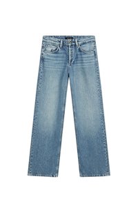 MID-RISE WIDE-LEG WITH STUDS - Wide leg - blue