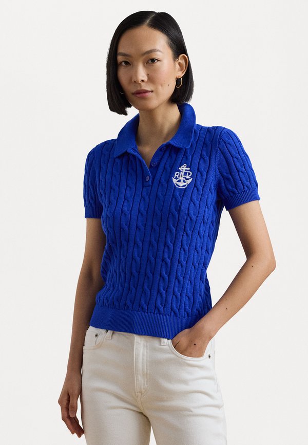 ANCHOR LOGO CABLE KNIT POLO SWEATER - Polo shirt - new sapphire
