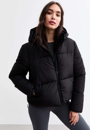HOODED PUFFER - Vinterjacka - black