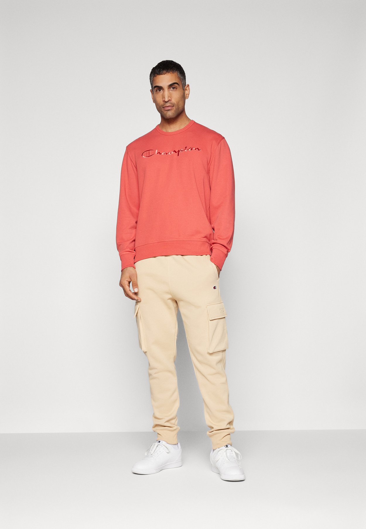 ICONS CREWNECK WITH LARGE TONAL LOGO