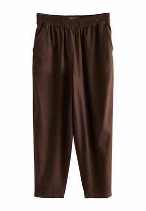 Next, TALL FIT - LINEN RICH BARREL LEG TROUSERS - Pantalon classique - chocolate brown
