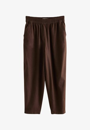Next, TALL FIT - LINEN RICH BARREL LEG TROUSERS - Pantalon classique - chocolate brown