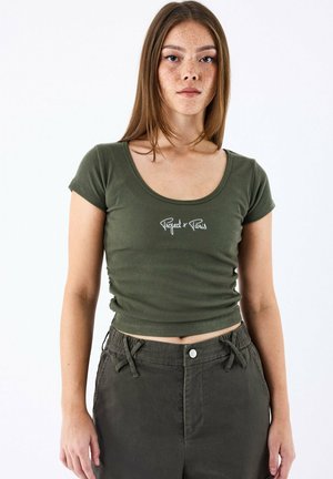 Project X Paris TEE ESSENTIALS PROJECT  PARIS - T-shirt imprimé - olive foncé