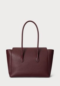Lauren Ralph Lauren PEBBLED LEATHER LARGE TANNER SATCHEL - Håndtasker - dark garnet