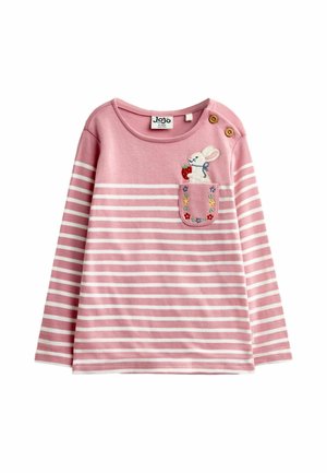 JoJo Maman Bébé, POCKET APPLIQUÉ TOP - Hosszú ujjú felső - pink bunny