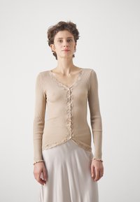 Rosemunde - SILK-MIX CARDIGAN - Vest - sand Miniatuurafbeelding 1