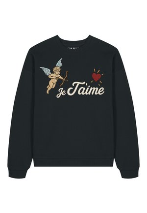 JE TAIME EMBROIDERY UNISEX - Sweatshirt - black