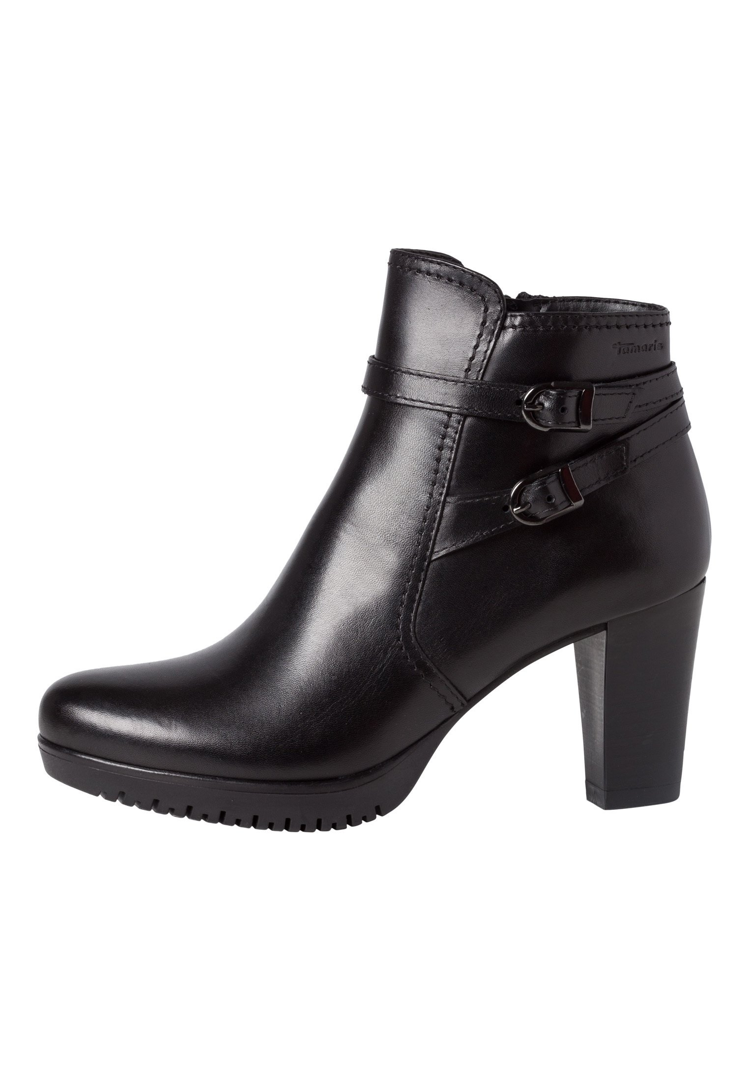 Tamaris Enkellaarsjes met hoge hak - black/zwart - Zalando.nl