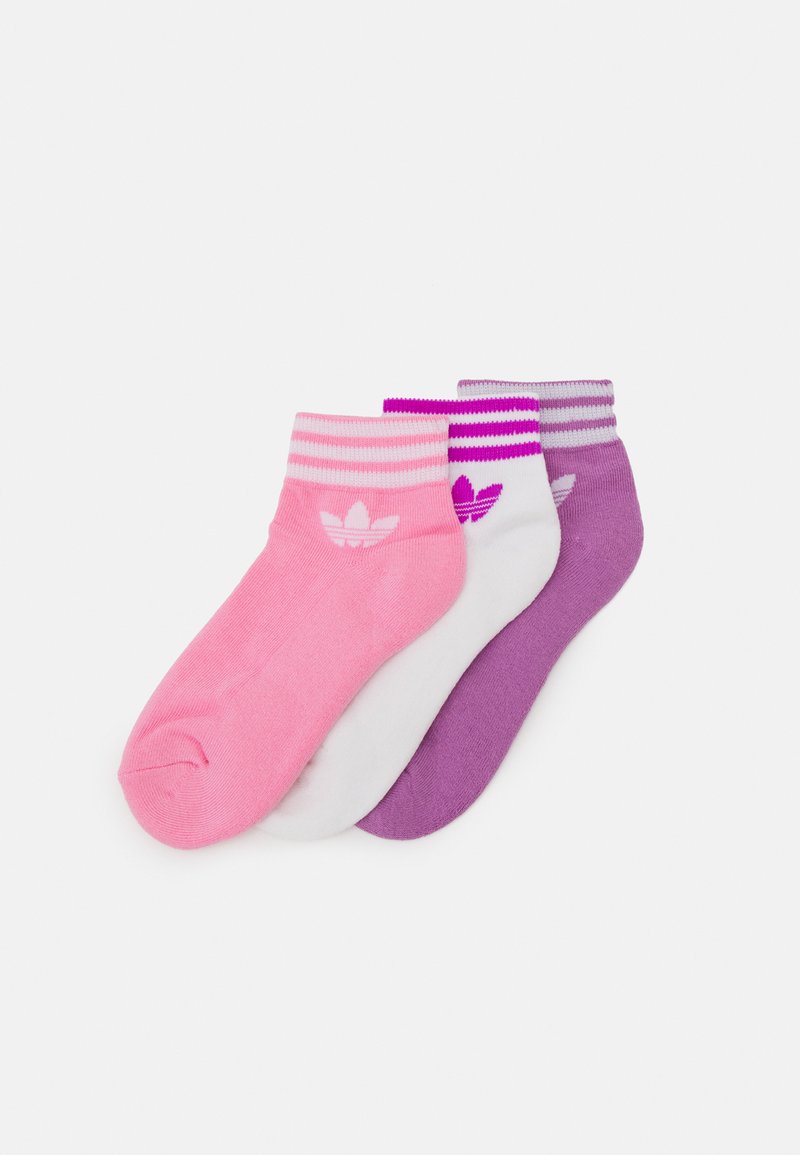 adidas Originals UNISEX 3 PACK - Nogavice - white/preloved purple/bliss pink