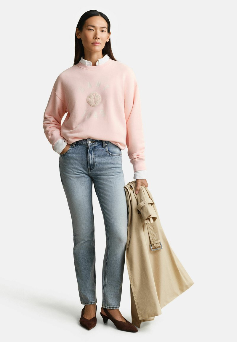 GANT GRAPHIC C NECK - Mikina - apricot pink