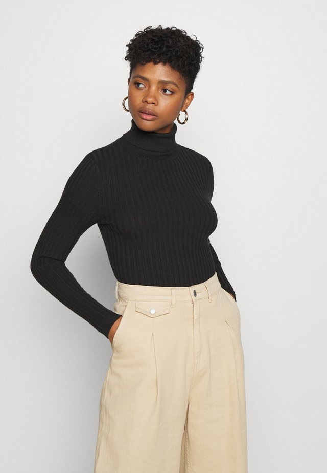 ROLL NECK JUMPER - Pullover - black