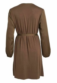 VILA MIT LANGEN ÄRMELN TAILLENGÜRTEL - Jurk - crocodile