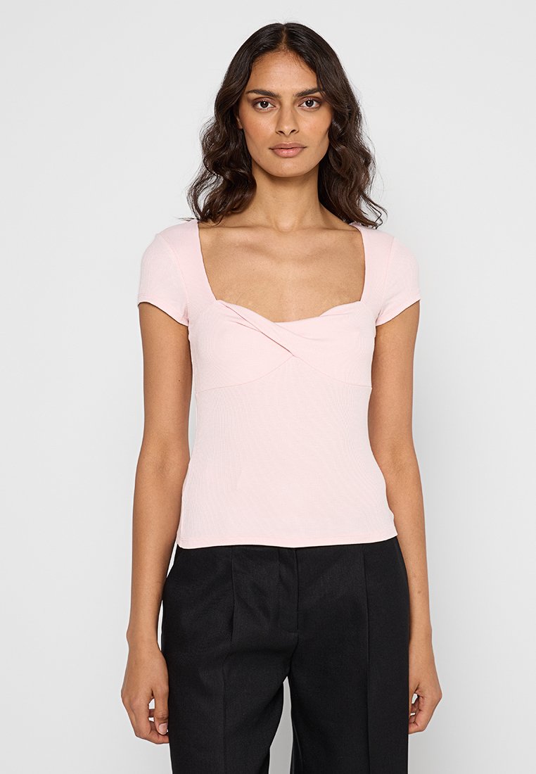 Mango T-shirt basic roze Mango T-shirt basic roze