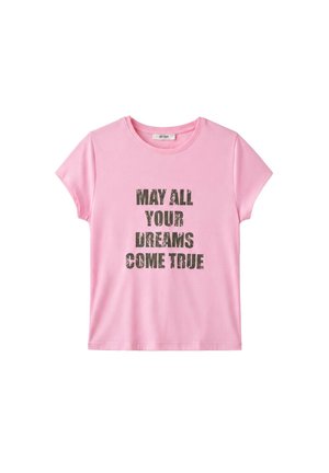 Stradivarius, SHORT SLEEVE SLOGAN T-SHIRT - T-shirt imprimé - light pink