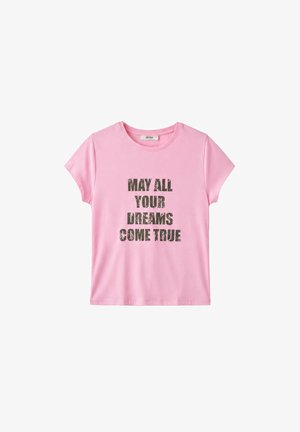 Stradivarius, SHORT SLEEVE SLOGAN T-SHIRT - T-shirt con stampa - light pink