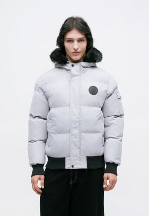 HOODED SHORT PUFFER JACKET - Giacca invernale - ice grey