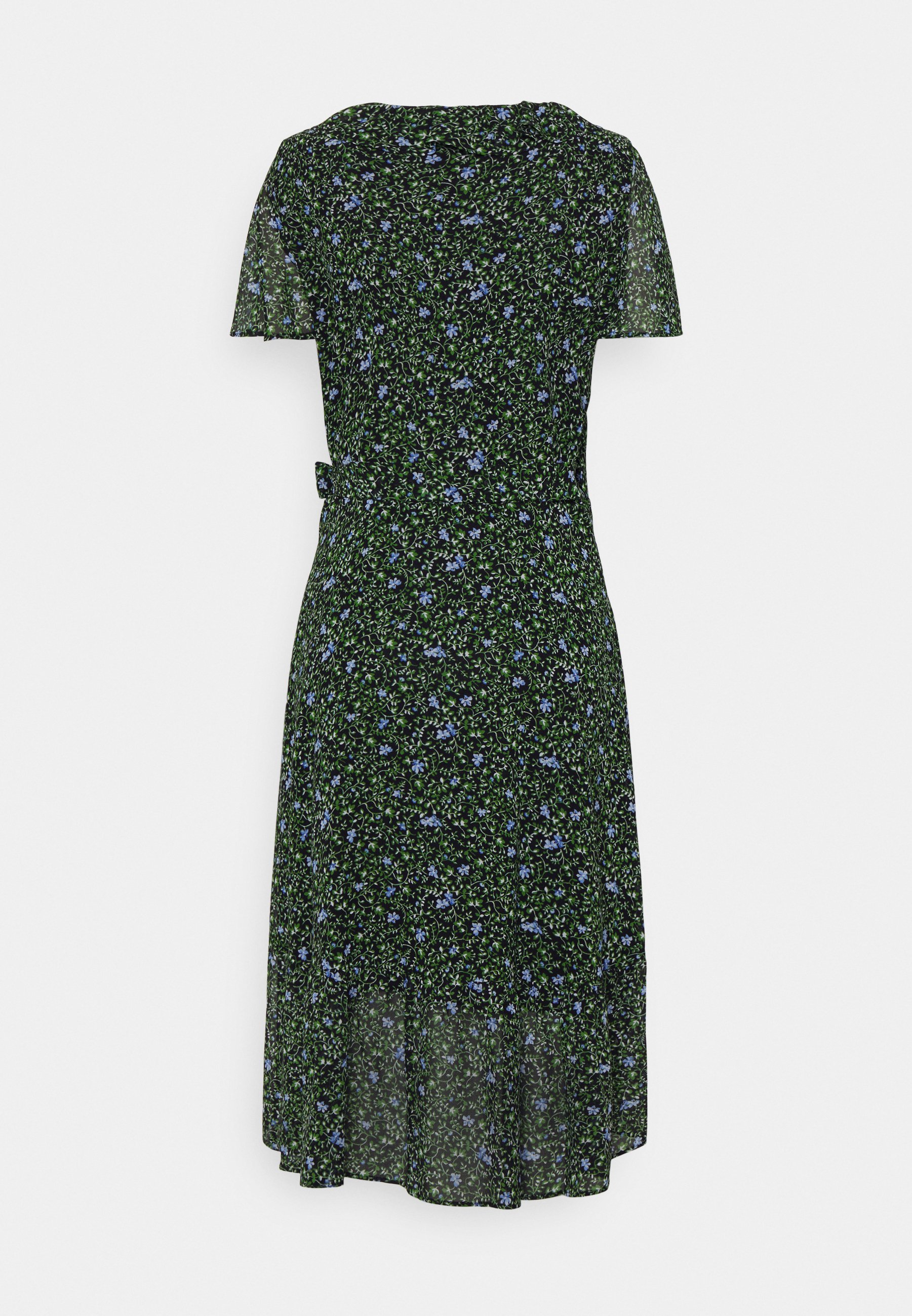 MICHAEL Michael Kors MIDI WRAP - Vestido de cóctel - black/verde oscuro -  Zalando.es