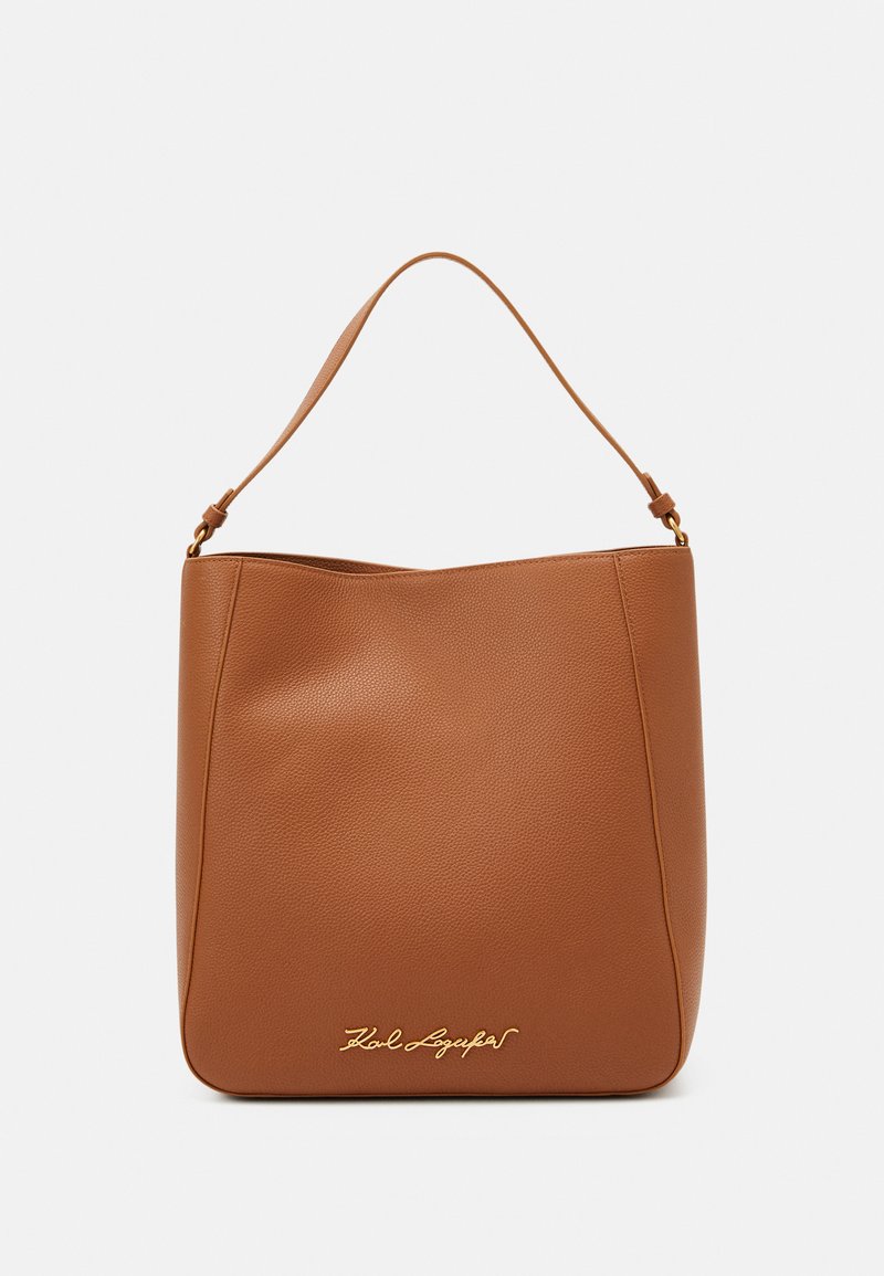 KARL LAGERFELD PEBBLE HOBO Handbag sudan brown/cognac Zalando.co.uk