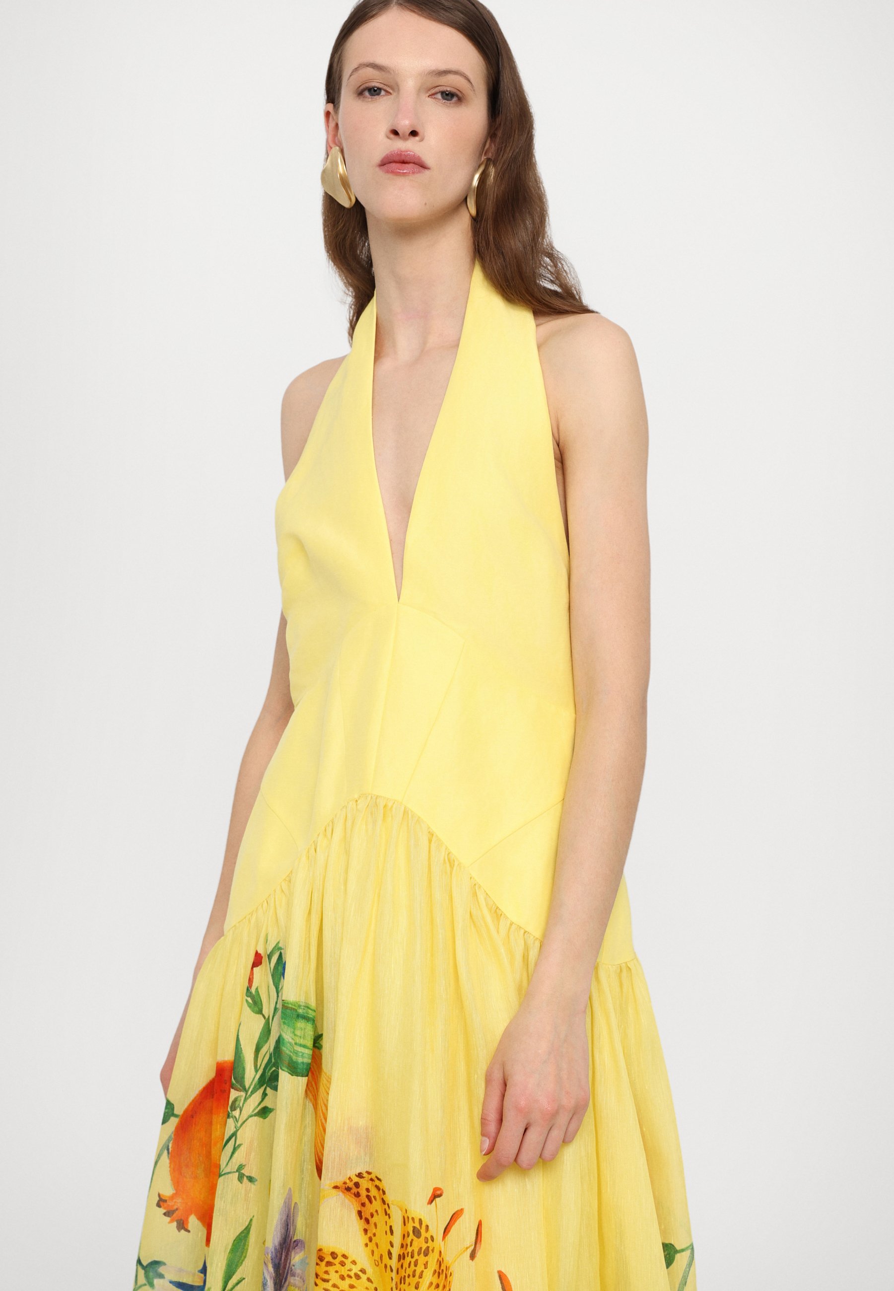 Alemais DAHLIA HALTER GOWN - Maxi dress - lemon/yellow - Zalando